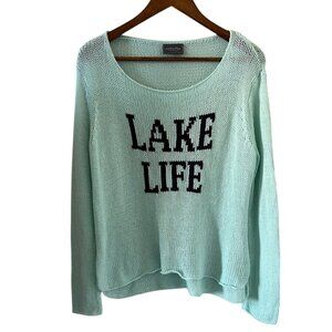 Wooden Ships Lake Life Crew Cotton Open Knit Sweater Size S/M